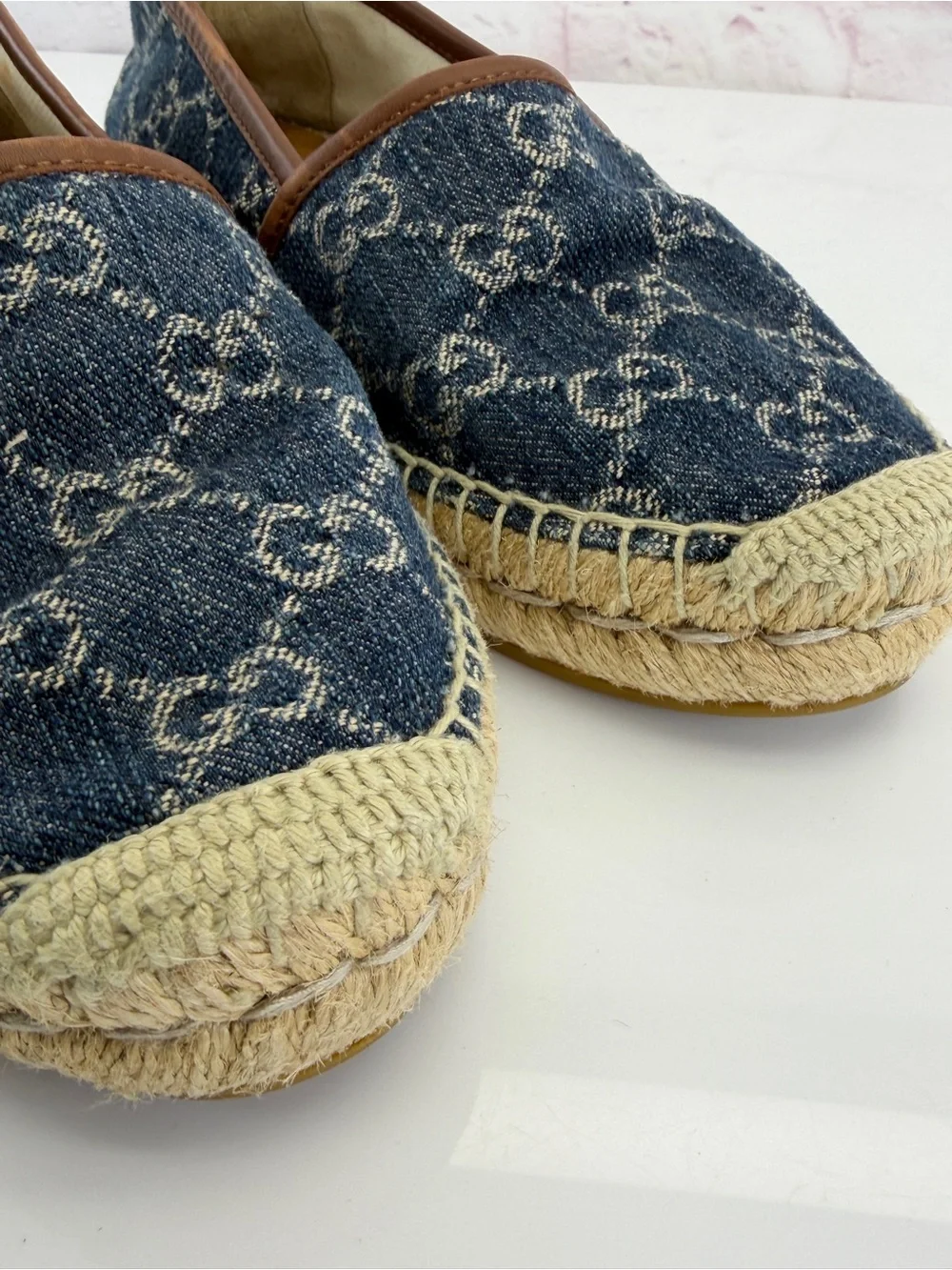 Gucci Blue Denim Espadrille Flats 6.5